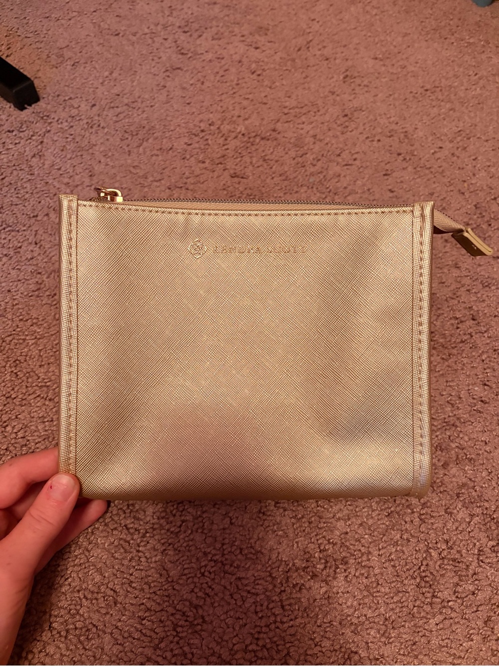 Kendra Scott Metallic Gold Cosmetic Pouch